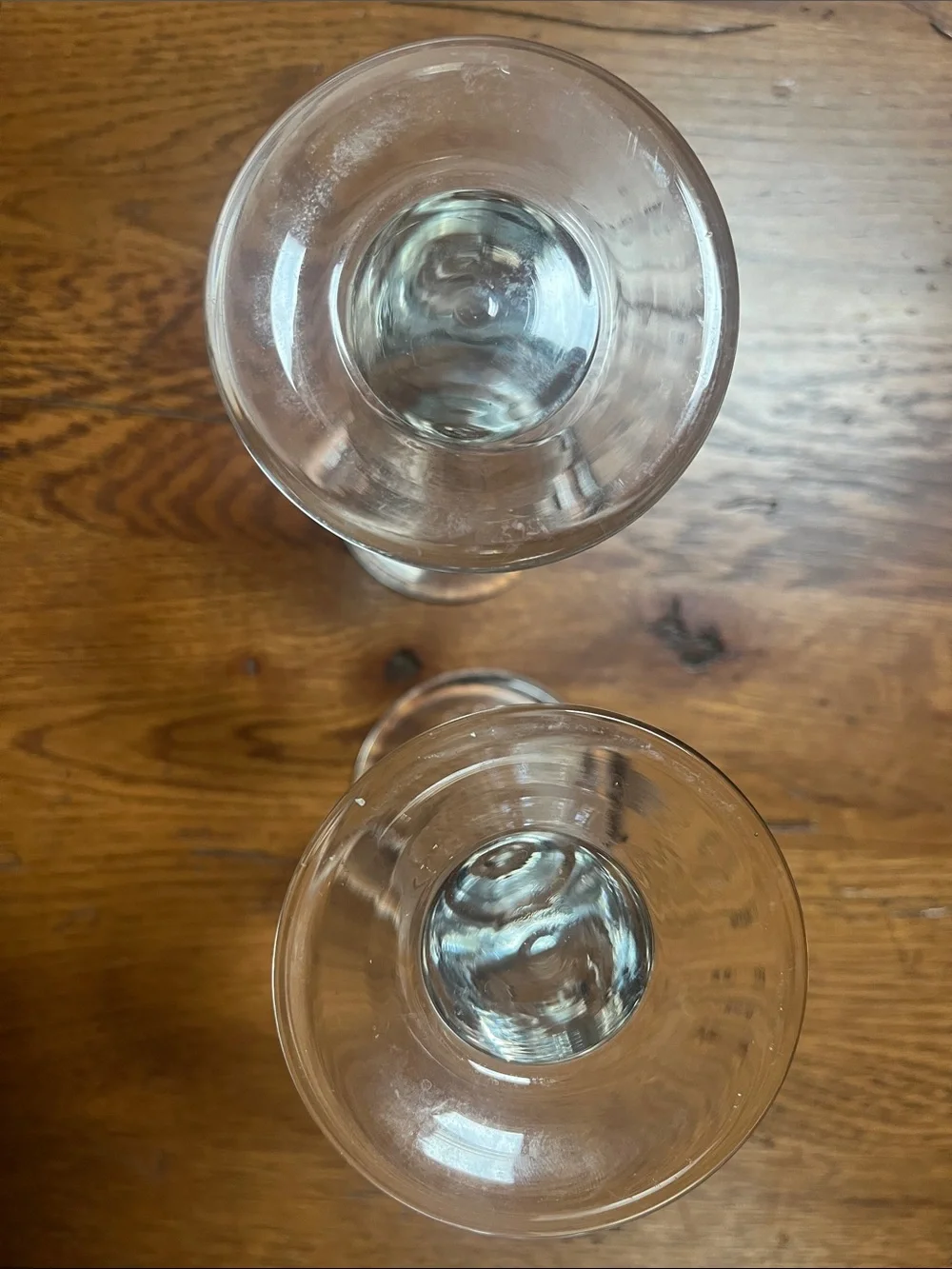 Crate and Barrel Marlow Clear Art Glass Candlesticks 6” - Set of 2